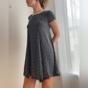 UO Silence + Noise Black & White Grid Dress